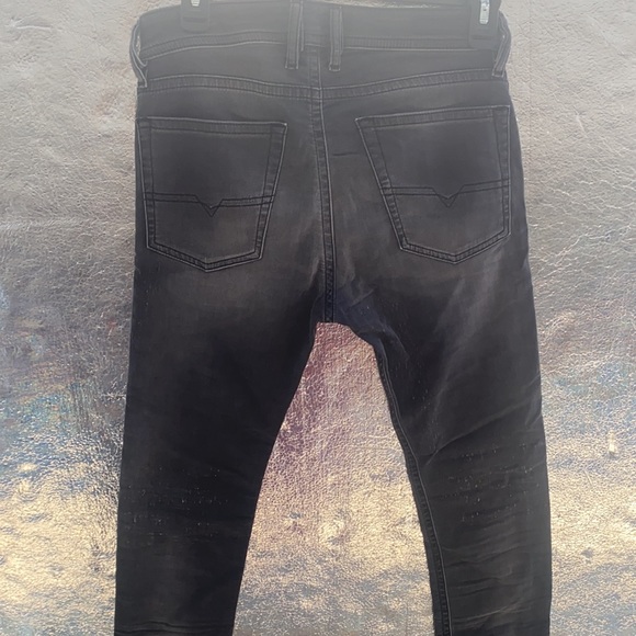 Black faded diesel pants for men - Picture 3 of 4